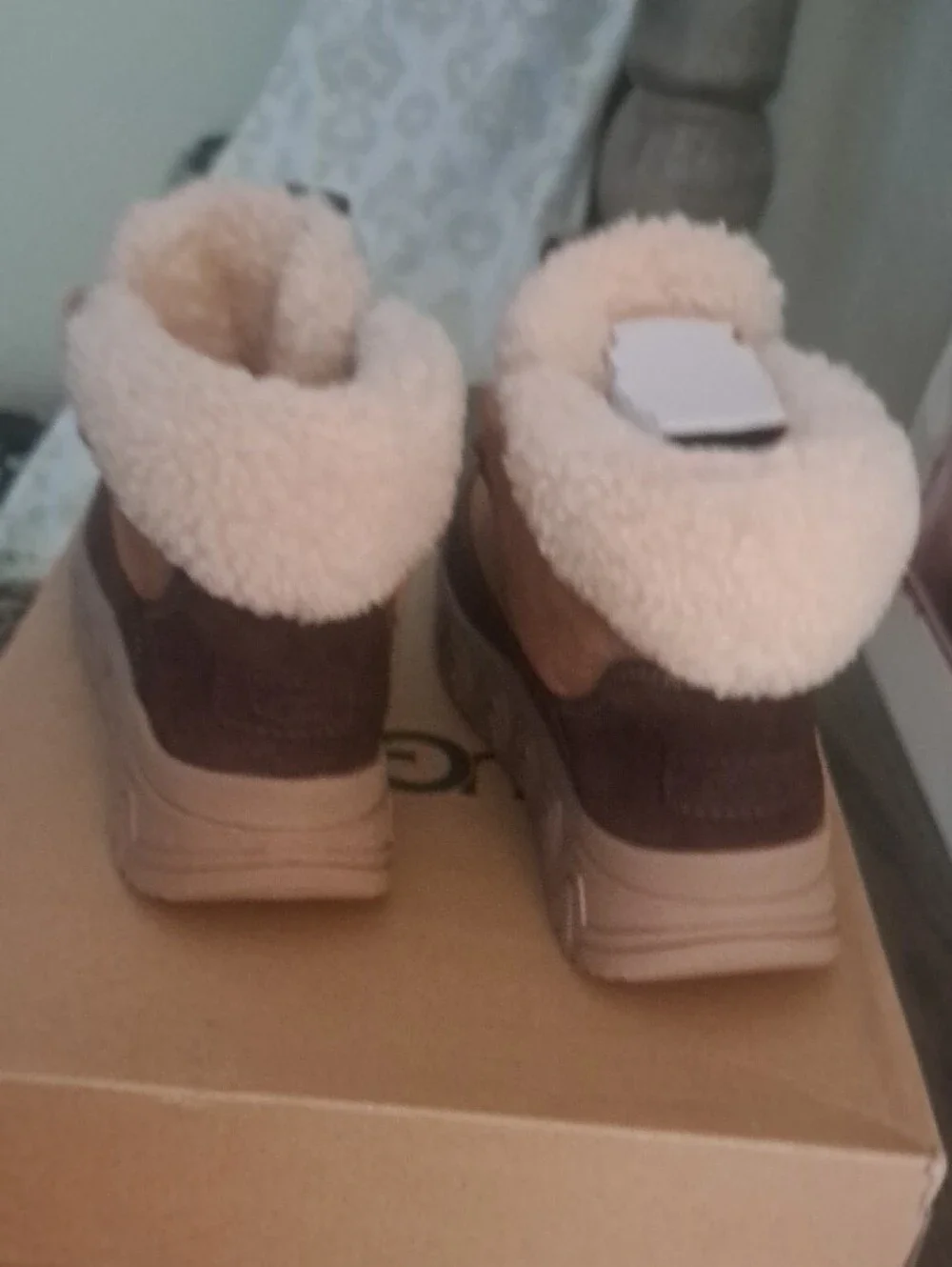 UGG Brown Suede Shearling-Lined Hiker Boots